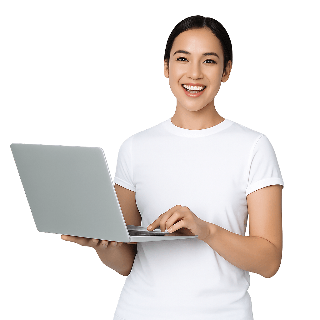 Recruiter reviewing candidates on a laptop